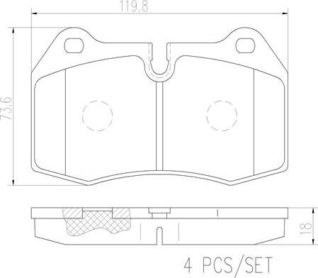 Brembo P06018N - Əyləc altlığı dəsti, əyləc diski furqanavto.az