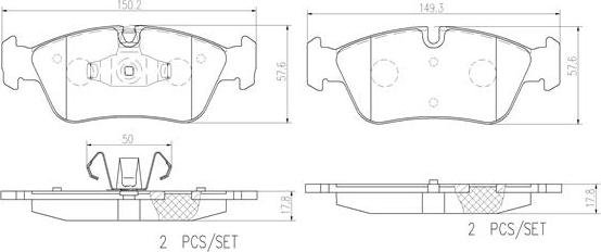 Brembo P06035N - Əyləc altlığı dəsti, əyləc diski furqanavto.az