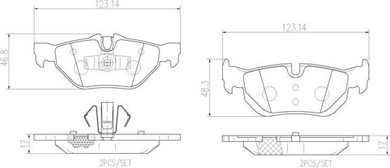 Brembo P06038N - Əyləc altlığı dəsti, əyləc diski furqanavto.az