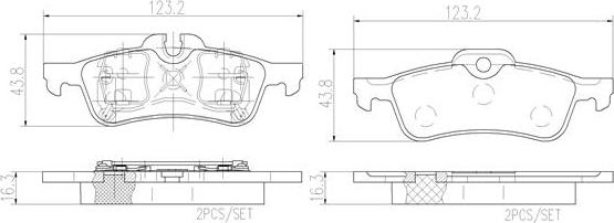 Brembo P06032N - Əyləc altlığı dəsti, əyləc diski furqanavto.az