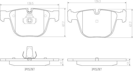 Brembo P06026N - Əyləc altlığı dəsti, əyləc diski furqanavto.az