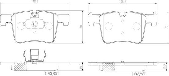 Brembo P06075N - Əyləc altlığı dəsti, əyləc diski furqanavto.az