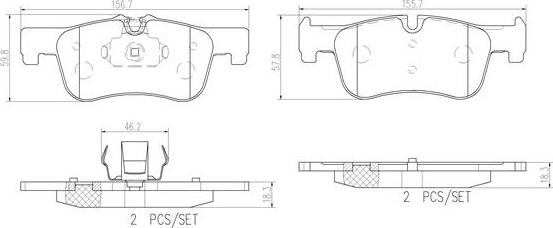 Brembo P06078N - Əyləc altlığı dəsti, əyləc diski furqanavto.az