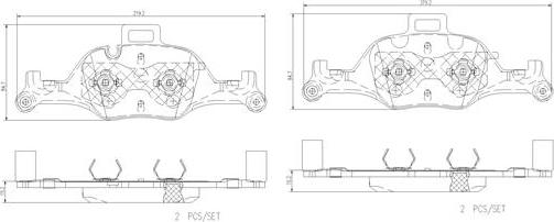 Brembo P06107N - Əyləc altlığı dəsti, əyləc diski furqanavto.az