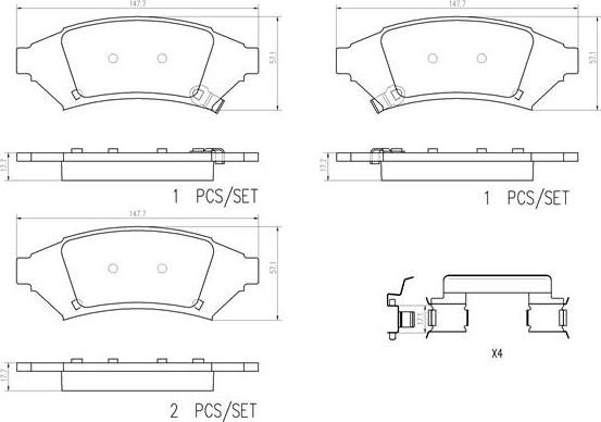 Brembo P 07 022 - Əyləc altlığı dəsti, əyləc diski furqanavto.az