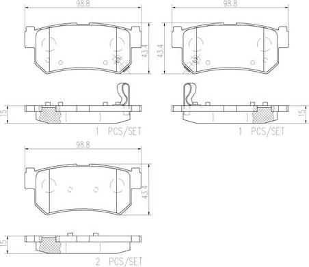 Brembo P15010N - Əyləc altlığı dəsti, əyləc diski furqanavto.az