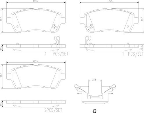 Brembo P16013N - Əyləc altlığı dəsti, əyləc diski furqanavto.az