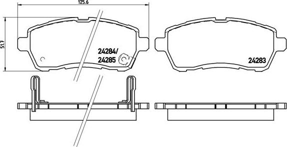 Brembo P 16 013X - Əyləc altlığı dəsti, əyləc diski furqanavto.az