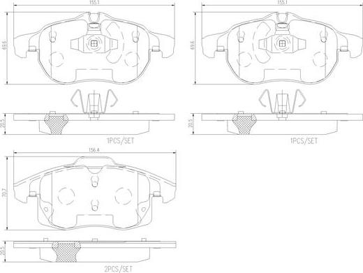 Brembo P10011N - Əyləc altlığı dəsti, əyləc diski furqanavto.az