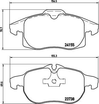 Brembo P 10 011 - Əyləc altlığı dəsti, əyləc diski furqanavto.az