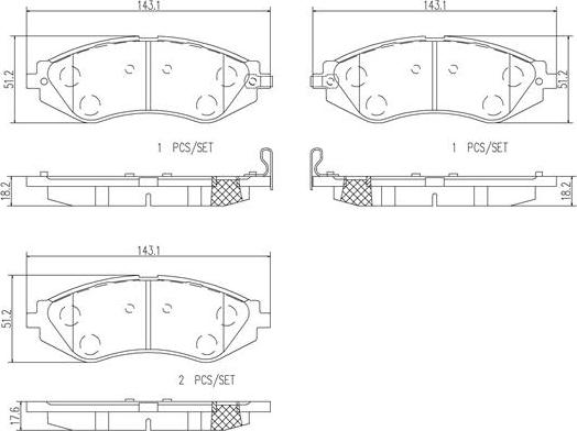 Brembo P10032N - Əyləc altlığı dəsti, əyləc diski furqanavto.az