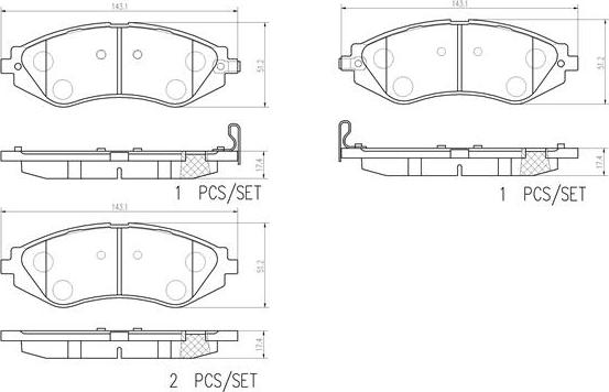 Brembo P 10 032 - Əyləc altlığı dəsti, əyləc diski furqanavto.az