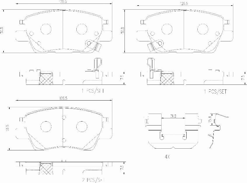 Brembo P10073N - Əyləc altlığı dəsti, əyləc diski furqanavto.az