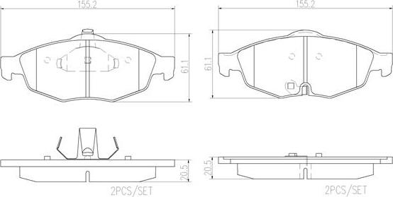 Brembo P11016N - Əyləc altlığı dəsti, əyləc diski furqanavto.az