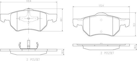 Brembo P11013N - Əyləc altlığı dəsti, əyləc diski furqanavto.az