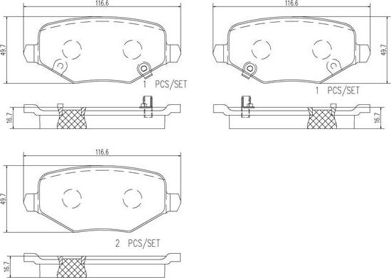 Brembo P18029N - Əyləc altlığı dəsti, əyləc diski furqanavto.az