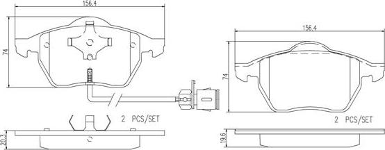 Brembo P85040N - Əyləc altlığı dəsti, əyləc diski furqanavto.az