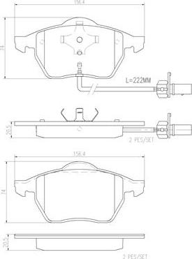 Brembo P85060N - Əyləc altlığı dəsti, əyləc diski furqanavto.az