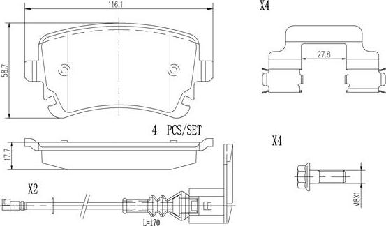 Brembo P85083N - Əyləc altlığı dəsti, əyləc diski furqanavto.az