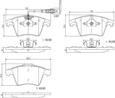 Brembo P85082N - Əyləc altlığı dəsti, əyləc diski furqanavto.az