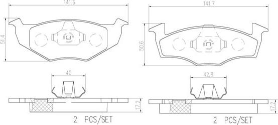 Brembo P85025N - Əyləc altlığı dəsti, əyləc diski furqanavto.az