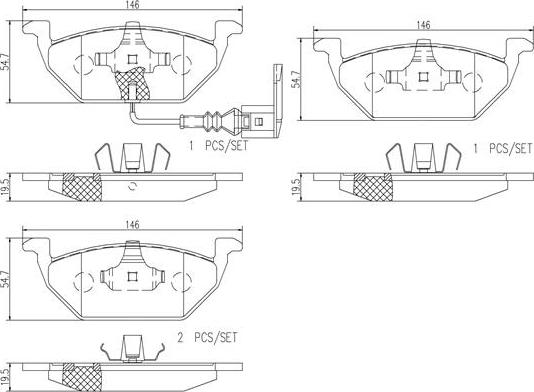 Brembo P85072N - Əyləc altlığı dəsti, əyləc diski furqanavto.az