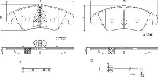 Brembo P85145N - Əyləc altlığı dəsti, əyləc diski furqanavto.az