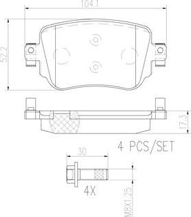 Brembo P85140N - Əyləc altlığı dəsti, əyləc diski furqanavto.az