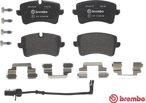 Brembo P 85 150 - Əyləc altlığı dəsti, əyləc diski furqanavto.az