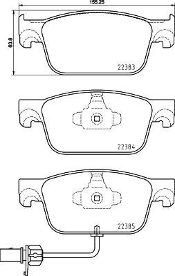 Brembo P 85 153 - Əyləc altlığı dəsti, əyləc diski furqanavto.az