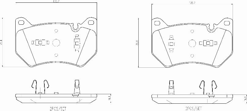 Brembo P85181N - Əyləc altlığı dəsti, əyləc diski furqanavto.az