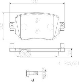 Brembo P85135N - Əyləc altlığı dəsti, əyləc diski furqanavto.az