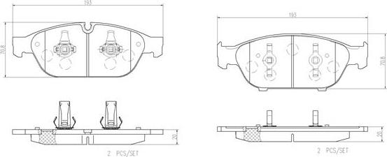 Brembo P85127N - Əyləc altlığı dəsti, əyləc diski furqanavto.az