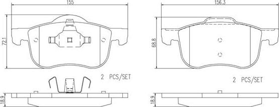 Brembo P86016N - Əyləc altlığı dəsti, əyləc diski furqanavto.az