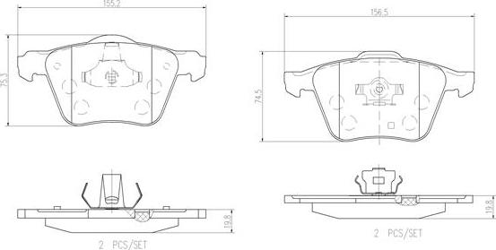 Brembo P86018N - Əyləc altlığı dəsti, əyləc diski furqanavto.az