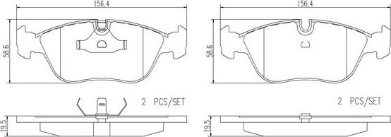 Brembo P86013N - Əyləc altlığı dəsti, əyləc diski furqanavto.az