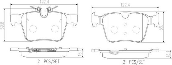 Brembo P86029N - Əyləc altlığı dəsti, əyləc diski furqanavto.az