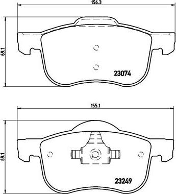 Brembo P 86 020 - Əyləc altlığı dəsti, əyləc diski furqanavto.az