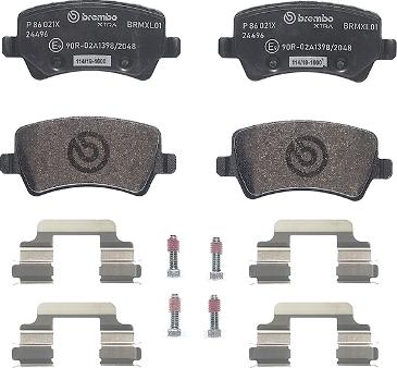 Brembo P 86 021X - Əyləc altlığı dəsti, əyləc diski furqanavto.az