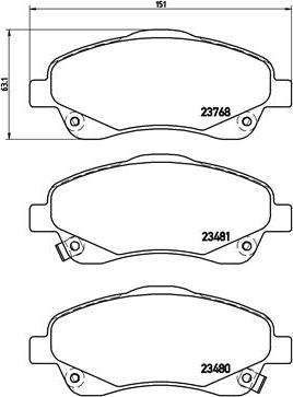 Brembo P 83 046 - Əyləc altlığı dəsti, əyləc diski furqanavto.az