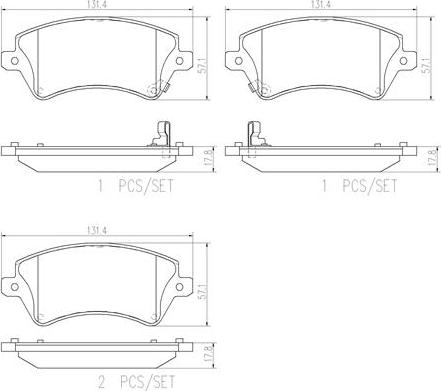 Brembo P83064N - Əyləc altlığı dəsti, əyləc diski furqanavto.az