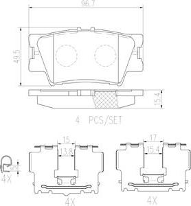 Brembo P83089N - Əyləc altlığı dəsti, əyləc diski furqanavto.az