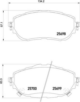 Brembo P 83 150 - Əyləc altlığı dəsti, əyləc diski furqanavto.az