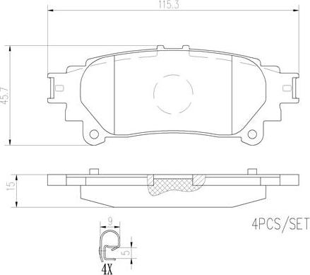 Brembo P83152N - Əyləc altlığı dəsti, əyləc diski furqanavto.az