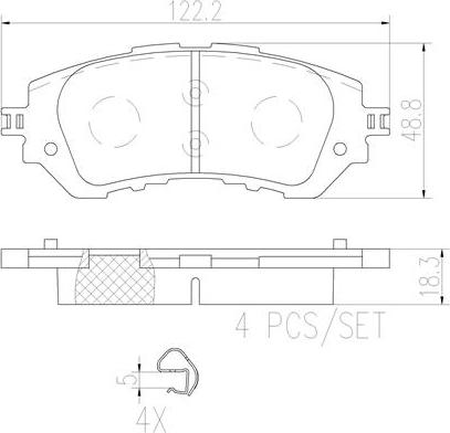 Brembo P83165N - Əyləc altlığı dəsti, əyləc diski furqanavto.az