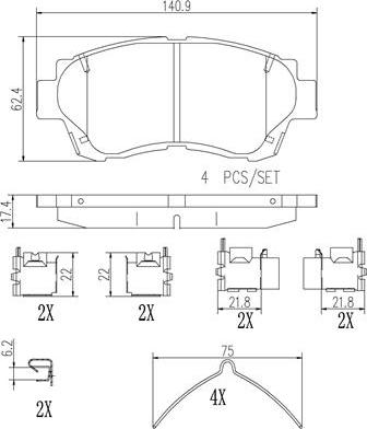 Brembo P83124N - Əyləc altlığı dəsti, əyləc diski furqanavto.az