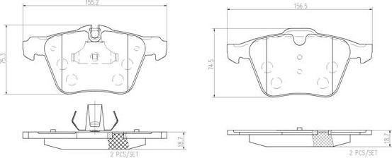 Brembo P36019N - Əyləc altlığı dəsti, əyləc diski furqanavto.az