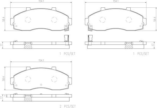 Brembo P30044N - Əyləc altlığı dəsti, əyləc diski furqanavto.az