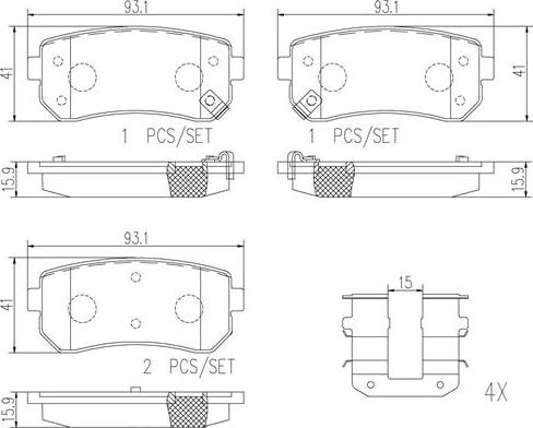 Brembo P30051N - Əyləc altlığı dəsti, əyləc diski furqanavto.az