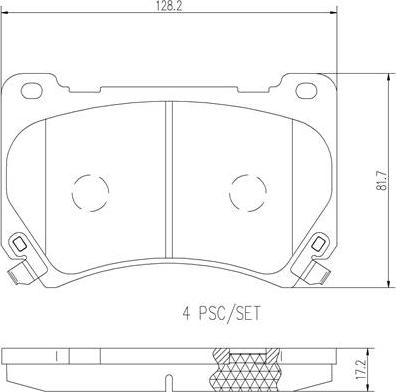 Brembo P30052N - Əyləc altlığı dəsti, əyləc diski furqanavto.az